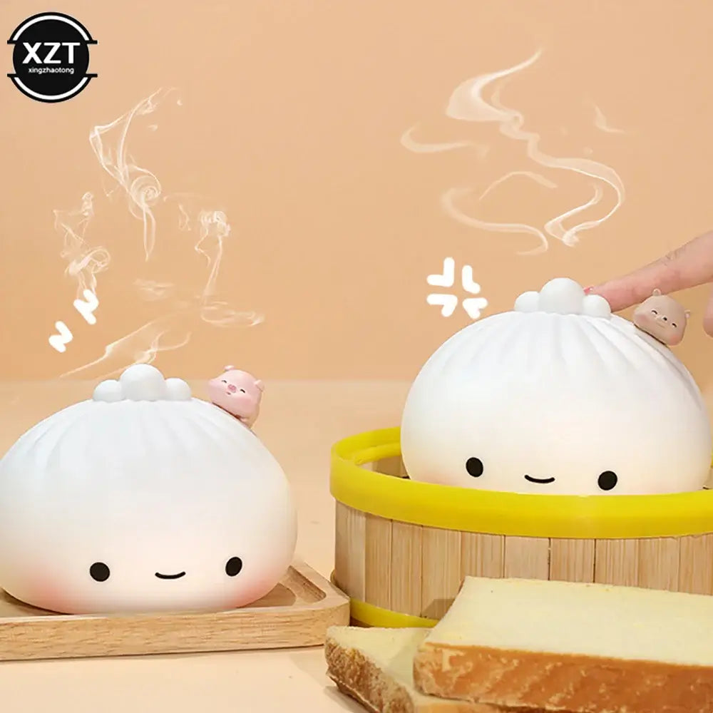 Cute LED Night Lights Bun Dumpling Cartoon