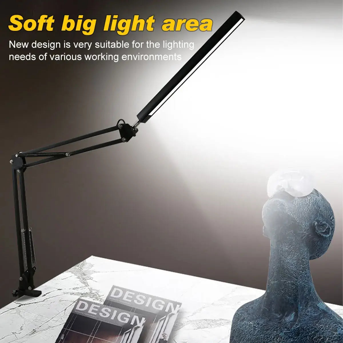 Adjustable Swing Arm Table Light with Clamp